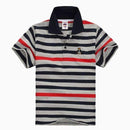 Boys Short Sleeves Striped Polo Shirts-Multi 3-10-JadeMoghul Inc.