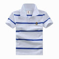 Boys Short Sleeves Striped Polo Shirts-Multi 4-10-JadeMoghul Inc.