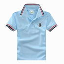 Boys Short Sleeves Striped Polo Shirts-Sky Blue-10-JadeMoghul Inc.