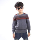 Boys Striped Wool Pullover-Grey round collar-4T-JadeMoghul Inc.