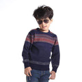 Boys Striped Wool Pullover-Navy blue round coll-4T-JadeMoghul Inc.