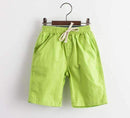 Boys Summer Casual Cotton Linen Shorts-orange red-2T-JadeMoghul Inc.