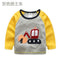 Boys T-shirt Kids Tees Baby Child Boy Cartoon Spring Children Tee Long Sleeve Stitching Cotton Cars Trucks Striped Autumn Shirt-greyrooter-2T-JadeMoghul Inc.