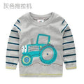 Boys T-shirt Kids Tees Baby Child Boy Cartoon Spring Children Tee Long Sleeve Stitching Cotton Cars Trucks Striped Autumn Shirt-greytractor-2T-JadeMoghul Inc.