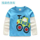 Boys T-shirt Kids Tees Baby Child Boy Cartoon Spring Children Tee Long Sleeve Stitching Cotton Cars Trucks Striped Autumn Shirt-orangecar-2T-JadeMoghul Inc.