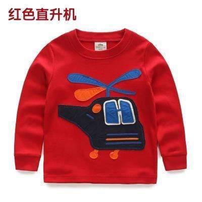 Boys T-shirt Kids Tees Baby Child Boy Cartoon Spring Children Tee Long Sleeve Stitching Cotton Cars Trucks Striped Autumn Shirt-orangecar-2T-JadeMoghul Inc.