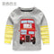 Boys T-shirt Kids Tees Baby Child Boy Cartoon Spring Children Tee Long Sleeve Stitching Cotton Cars Trucks Striped Autumn Shirt-orangecar-2T-JadeMoghul Inc.