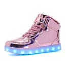 Boys USB Charging LED Light Up Shoes-Black-10.5-JadeMoghul Inc.
