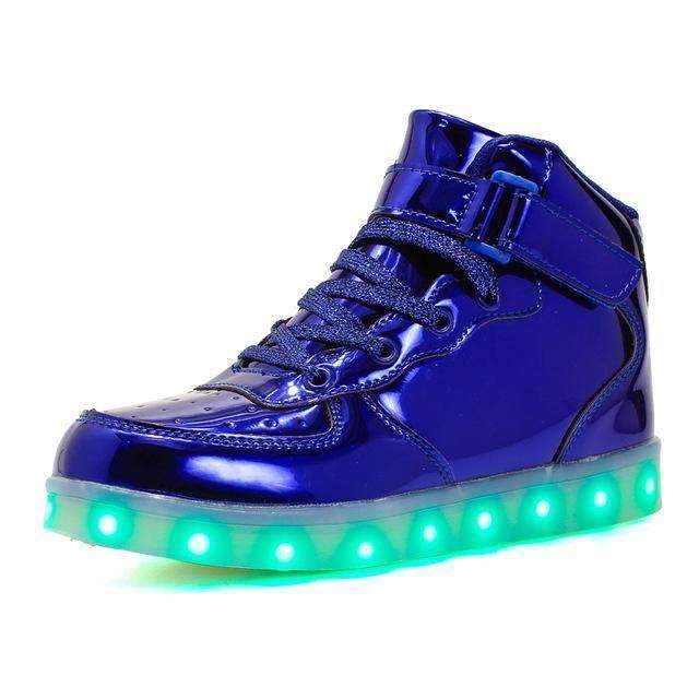 Boys USB Charging LED Light Up Shoes-Black-10.5-JadeMoghul Inc.