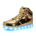 Boys USB Charging LED Light Up Shoes-Gold-10.5-JadeMoghul Inc.
