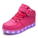 Boys USB Charging LED Light Up Shoes-Pink-10.5-JadeMoghul Inc.