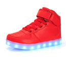 Boys USB Charging LED Light Up Shoes-Red-10.5-JadeMoghul Inc.