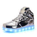 Boys USB Charging LED Light Up Shoes-Silver-10.5-JadeMoghul Inc.