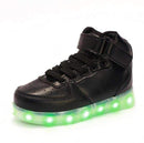 Boys USB Charging LED Light Up Shoes With Wing Design-Black-1-JadeMoghul Inc.
