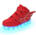 Boys USB Charging LED Light Up Shoes With Wing Design-Red-1-JadeMoghul Inc.