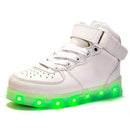 Boys USB Charging LED Light Up Shoes With Wing Design-White-1-JadeMoghul Inc.