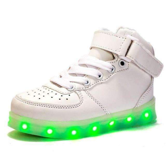 Boys USB Charging LED Light Up Shoes With Wing Design-White-1-JadeMoghul Inc.