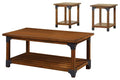 Bozeman 3 Pc. Table Set Country Style, Antique Oak Finish-Coffee Table Sets-Antique Oak Finish-Metal Solid Wood Wood Veneer & Others-JadeMoghul Inc.