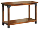 Bozeman Country Style Sofa Table-Console Tables-Antique Oak-Metal Solid Wood Wood Veneer & Others-JadeMoghul Inc.