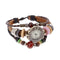 Bracelets Retro Wooden Beads Leather Multilayer Bracelet Watch TIY