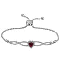 Bracelets Sterling Silver Womens Round Lab-Created Ruby Diamond Bolo Bracelet 1-2 Cttw JadeMoghul