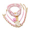 Sweet Young Lady Freshing Pink Pattern Acrylic Beads Pineapple Unicorn Charm Bracelets Set