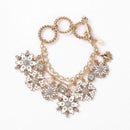 Unique Christmas Snowflake Design Women Alloy Bracelet Festival Gift