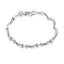 Unisex Party Full Water Drop Shape Chain Silver Plated Copper Bracelet
