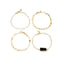 Unisex Simple Geometric Pattern Women Alloy Chain 4pcs Bracelets