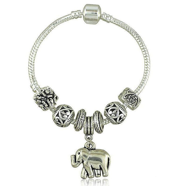 Bracelets Vintage Silver Plated Alloy Elephant Pendant Women Ethnic Bracelet TIY