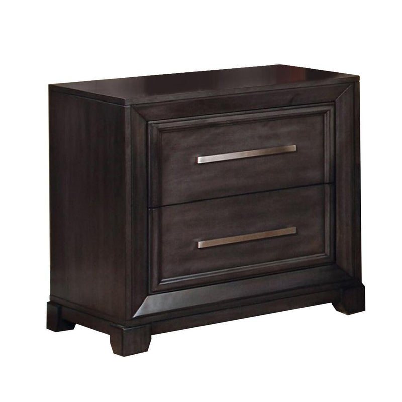 Bradley Transitional Nightstand, Dark Gray Finish-Nightstands and Bedside Tables-Dark Gray-Wood-JadeMoghul Inc.