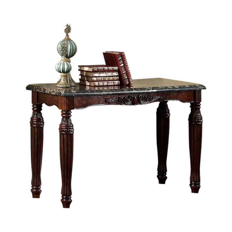 Brampton Traditional Style Sofa Table-Console Tables-Espresso-Faux Marble Solid Wood Wood Veneer & Others-JadeMoghul Inc.