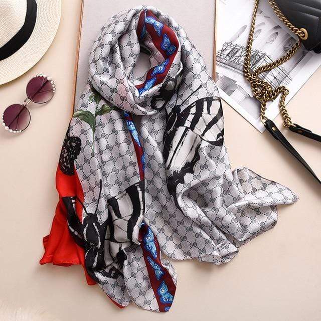 Brand Designer Silk Scarf High Quality Foulard Bandana Long Lrage Shawls Wrpas Winter Neck Scarves Pashmina Lady Hijab 2020 New AExp