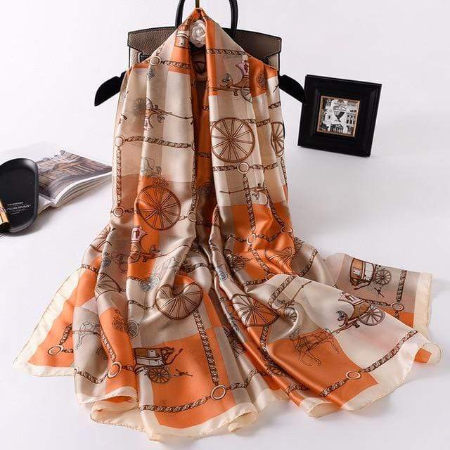 Brand Designer Silk Scarf High Quality Foulard Bandana Long Lrage Shawls Wrpas Winter Neck Scarves Pashmina Lady Hijab 2020 New AExp