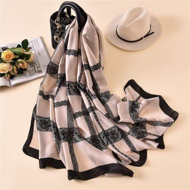 Brand Designer Silk Scarf High Quality Foulard Bandana Long Lrage Shawls Wrpas Winter Neck Scarves Pashmina Lady Hijab 2020 New AExp