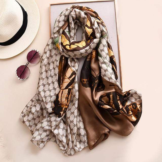 Brand Designer Silk Scarf High Quality Foulard Bandana Long Lrage Shawls Wrpas Winter Neck Scarves Pashmina Lady Hijab 2020 New AExp