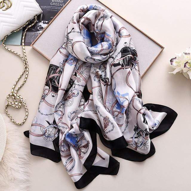 Brand Designer Silk Scarf High Quality Foulard Bandana Long Lrage Shawls Wrpas Winter Neck Scarves Pashmina Lady Hijab 2020 New AExp