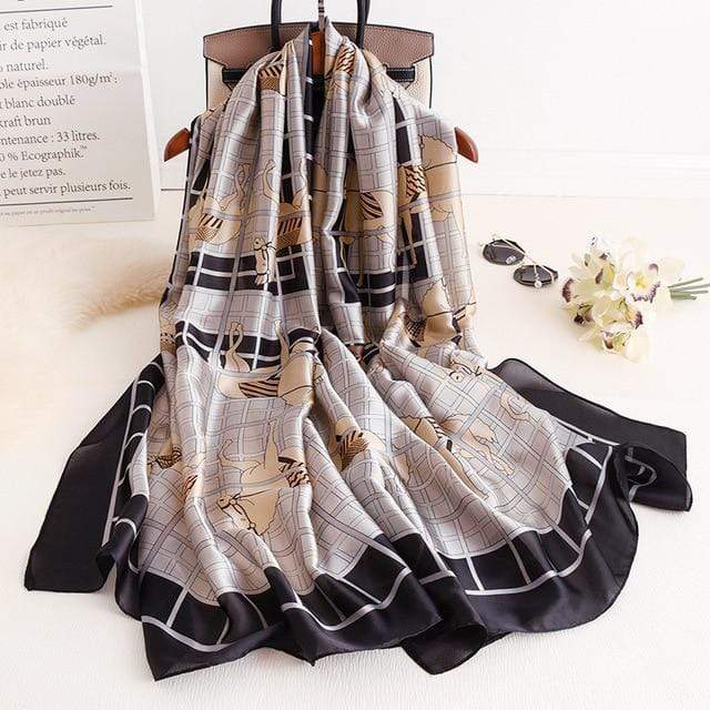 Brand Designer Silk Scarf High Quality Foulard Bandana Long Lrage Shawls Wrpas Winter Neck Scarves Pashmina Lady Hijab 2020 New AExp