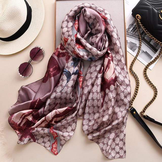 Brand Designer Silk Scarf High Quality Foulard Bandana Long Lrage Shawls Wrpas Winter Neck Scarves Pashmina Lady Hijab 2020 New AExp