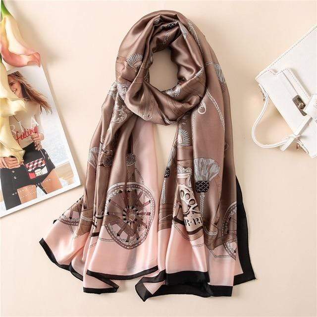 Brand Designer Silk Scarf High Quality Foulard Bandana Long Lrage Shawls Wrpas Winter Neck Scarves Pashmina Lady Hijab 2020 New AExp