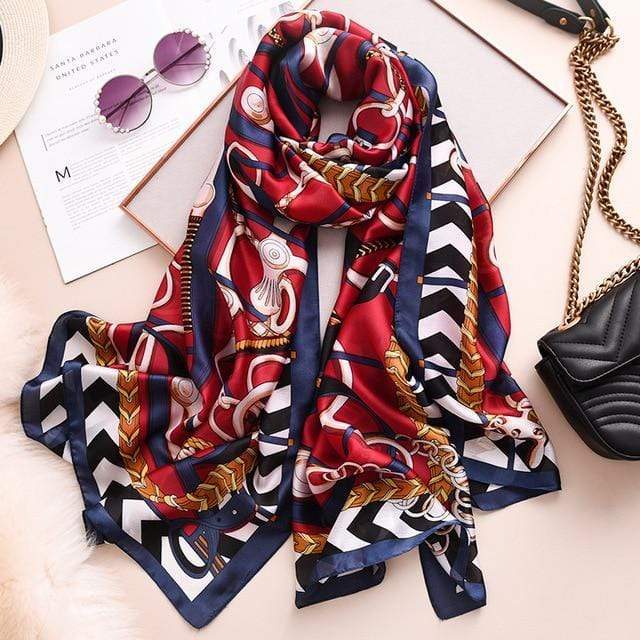 Brand Designer Silk Scarf High Quality Foulard Bandana Long Lrage Shawls Wrpas Winter Neck Scarves Pashmina Lady Hijab 2020 New AExp