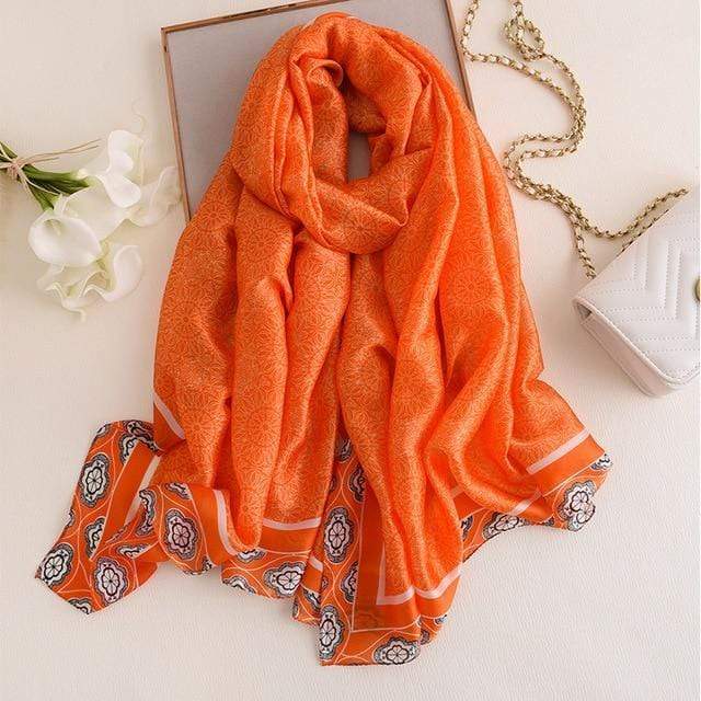 Brand Designer Silk Scarf High Quality Foulard Bandana Long Lrage Shawls Wrpas Winter Neck Scarves Pashmina Lady Hijab 2020 New AExp