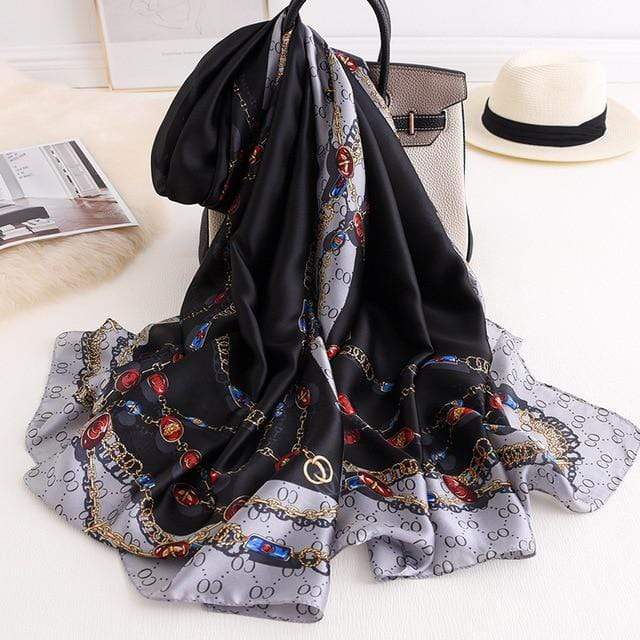 Brand Designer Silk Scarf High Quality Foulard Bandana Long Lrage Shawls Wrpas Winter Neck Scarves Pashmina Lady Hijab 2020 New AExp