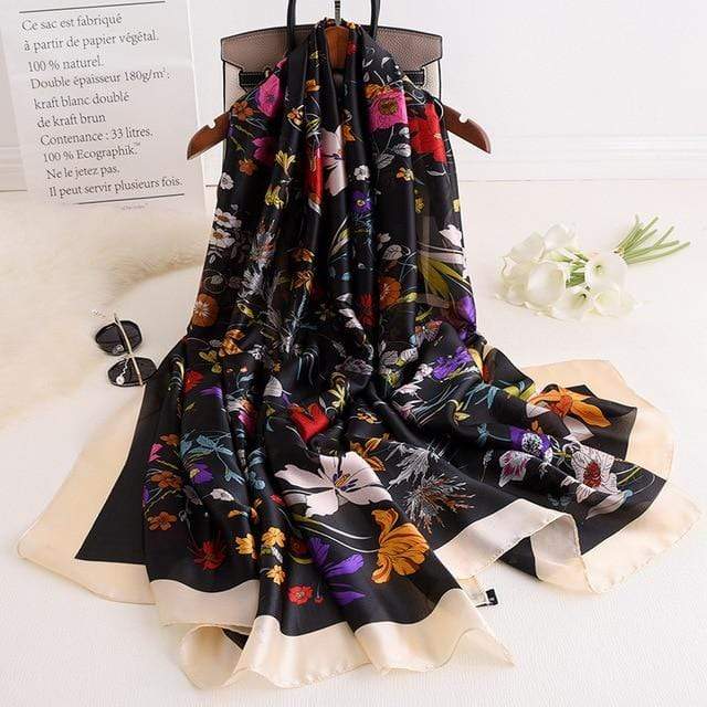 Brand Designer Silk Scarf High Quality Foulard Bandana Long Lrage Shawls Wrpas Winter Neck Scarves Pashmina Lady Hijab 2020 New AExp