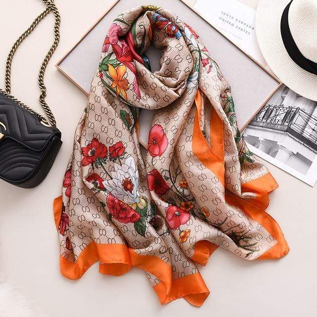 Brand Designer Silk Scarf High Quality Foulard Bandana Long Lrage Shawls Wrpas Winter Neck Scarves Pashmina Lady Hijab 2020 New JadeMoghul Inc. 