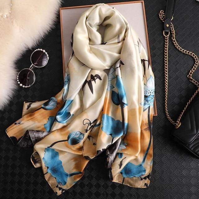 Brand Designer Silk Scarf High Quality Foulard Bandana Long Lrage Shawls Wrpas Winter Neck Scarves Pashmina Lady Hijab 2020 New JadeMoghul Inc. 