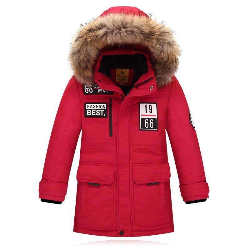 Brand Fashion Children's Down Jackets/coat winter fur Big boy Coat thick duck Down feather jacket Outerwear cold winter-40degree-Red-6-JadeMoghul Inc.