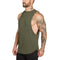 Brand Gyms Stringer Clothing Bodybuilding Tank Top Men Fitness Singlet Sleeveless Shirt Solid Cotton Muscle Vest Gold Undershirt-Army Green-L-JadeMoghul Inc.