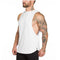 Brand Gyms Stringer Clothing Bodybuilding Tank Top Men Fitness Singlet Sleeveless Shirt Solid Cotton Muscle Vest Gold Undershirt-White-L-JadeMoghul Inc.