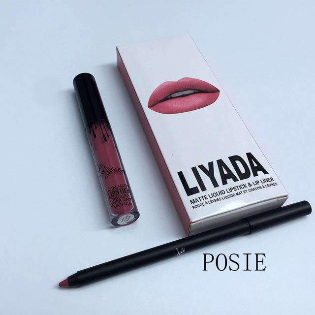 Brand LIYADA liquid matte lipstick lips pencil makeup lasting waterproof Mate lip gloss rouge a levre cosmetics lip kit batom-POSIE-JadeMoghul Inc.